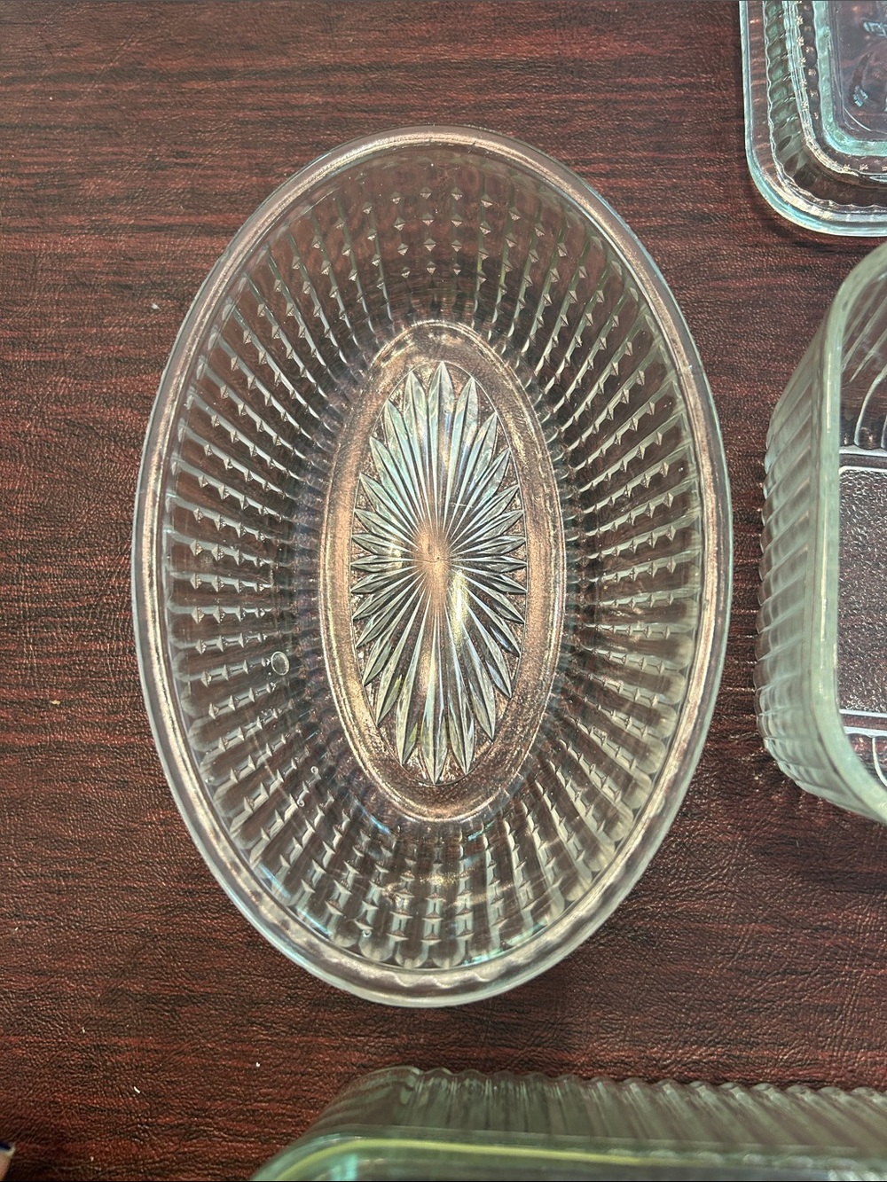 Vintage Clear Glass Storage Dishes; Two with Tops; Beautiful Perfect Condition - Picture 6 of 10